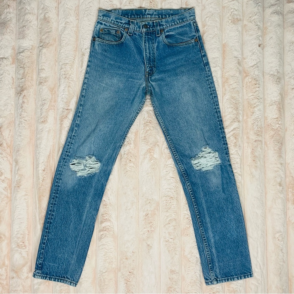 ✨ Levi's High Rise Straight Leg Jeans with Custom Distressing ✨ - Picture 3 of 16